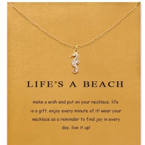 LIFE"S A BEACH STARFISH OR SEAHORSE NECKLACE - Picture 3 of 3